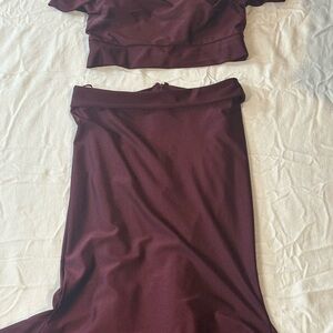 2 piece off the shoulder Jessica Angel gown.